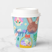 Happy Customize Easter Cute Rabbits Papieren Bekers (Voorkant)