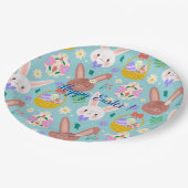 Happy Customize Easter Cute Rabbits Papieren Bordje (Gekanteld)