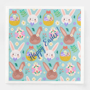 Happy Customize Easter Cute Rabbits Servet