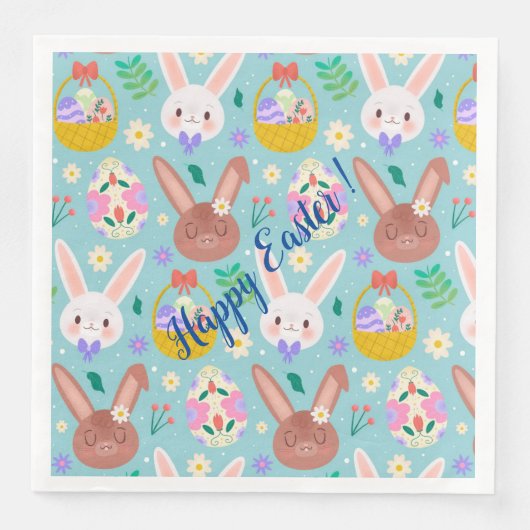 Happy Customize Easter Cute Rabbits Servet (Voorkant)