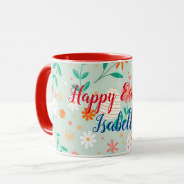 Happy Customize Easter Egg Floral Mok
