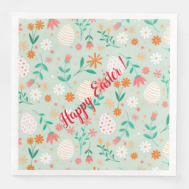 Happy Customize Easter Egg Floral Servet
