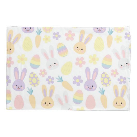 Happy Customize Easter Paars Rabbit Kussensloop (Achterkant)