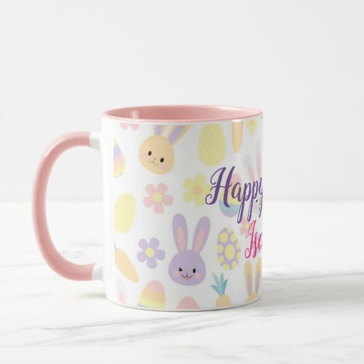 Happy Customize Easter Paars Rabbit Mok (Links)