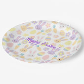 Happy Customize Easter Paars Rabbit Papieren Bordje (Gekanteld)