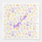 Happy Customize Easter Paars Rabbit Servet (Voorkant)