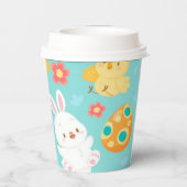 Happy Customize Easter Rabbit and Chicken Papieren Bekers (Achterkant)
