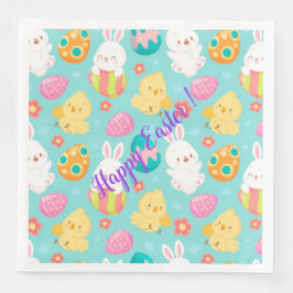 Happy Customize Easter Rabbit and Chicken Servet