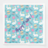 Happy Customize Easter Rabbit Floral Servet (Voorkant)