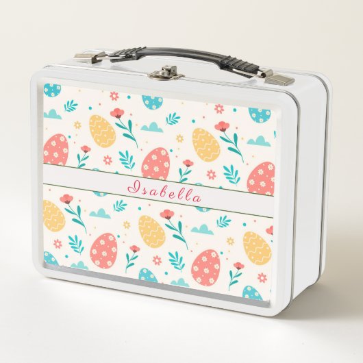 Happy Customize Easter Red Egg Floral (Voorkant)