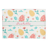 Happy Customize Easter  Red Egg Floral Kussensloop (Voorkant)