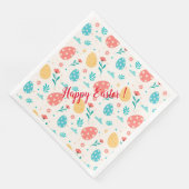 Happy Customize Easter  Red Egg Floral Servet (Hoek)