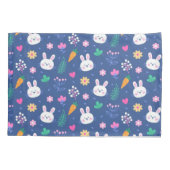 Happy Customize Easter White Love Rabbit Kussensloop (Achterkant)