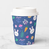 Happy Customize Easter White Love Rabbit Papieren Bekers (Achterkant)