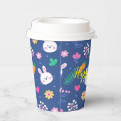 Happy Customize Easter White Love Rabbit Papieren Bekers (Rechts)