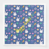Happy Customize Easter White Love Rabbit Servet (Voorkant)
