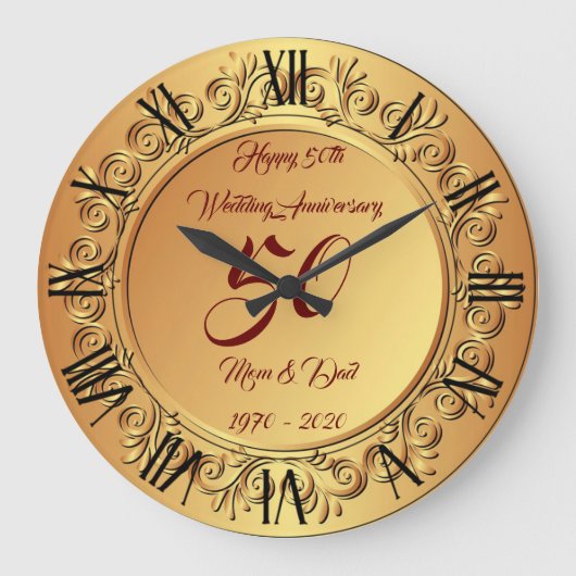 Happy Customize Gold 50e Jubileum grote klok (Voorkant)