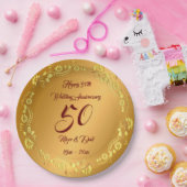Happy Customize Gold 50e Jubileum Papieren Bord (Feest)