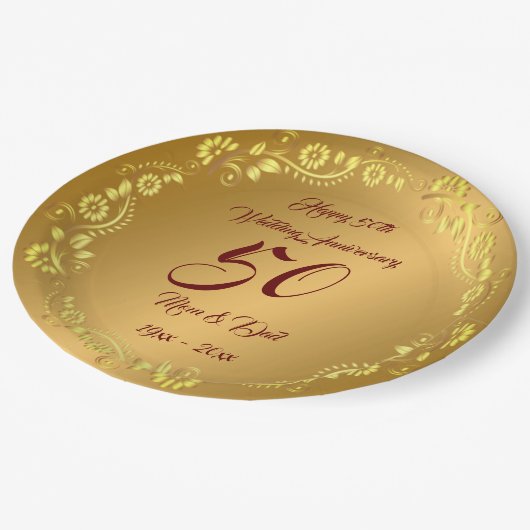 Happy Customize Gold 50e Jubileum Papieren Bord (Gekanteld)