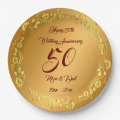 Happy Customize Gold 50e Jubileum Papieren Bord (Voorkant)