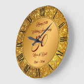 Happy Customize Gold Glitter 50th Jubileum Grote Klok (Hoek)