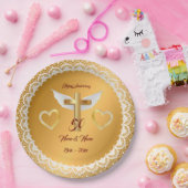 Happy Customize Gold Lace Jubileum Papieren Bordje (Feest)