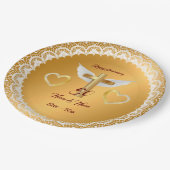 Happy Customize Gold Lace Jubileum Papieren Bordje (Gekanteld)