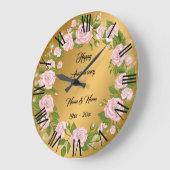 Happy Customize Gold Roos Jubileum Grote Klok (Hoek)