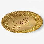 Happy Customize Love Gold 50th Jubileum Papieren Bordje (Gekanteld)