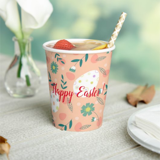 Happy Customize Oranje Easter Egg Papieren Bekers (Insitu)