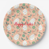 Happy Customize Oranje Easter Egg Papieren Bordje (Voorkant)