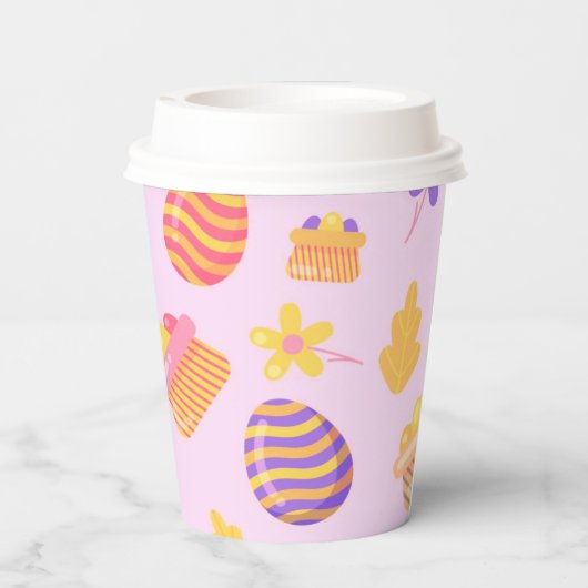 Happy Customize Paars Pasen Papieren Bekers (Achterkant)