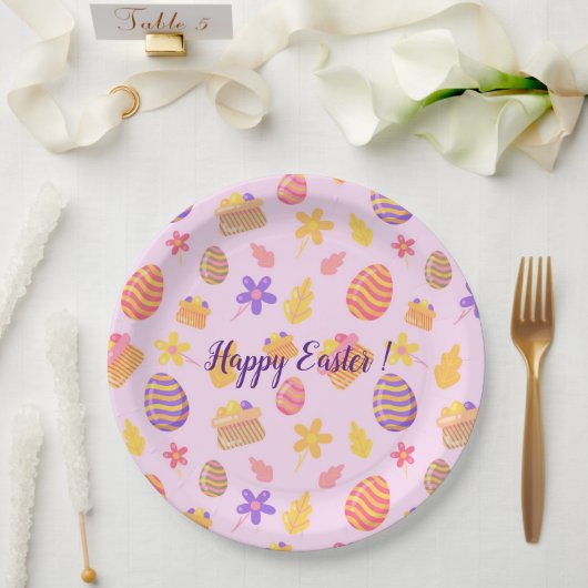 Happy Customize Paars Pasen Papieren Bordje (Huwelijk)