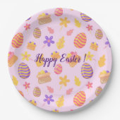 Happy Customize Paars Pasen Papieren Bordje (Voorkant)