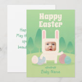 Happy Cute Baby Bunny 1st Pasen Feestdagenkaart (Voorkant / Achterkant)