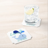 Happy Cute Blue Whale Kartonnen Onderzetters (Insitu)