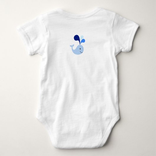 Happy Cute Blue Whale Romper (Achterkant)