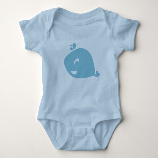Happy Cute Blue Whale Romper (Voorkant)