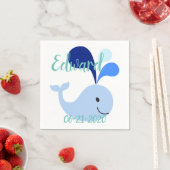 Happy Cute Blue Whale Servet (Insitu)