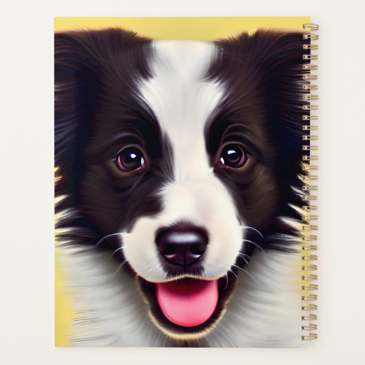 Happy Cute Border Collie Planner (Achterkant)