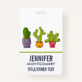 Happy Cute Cactus in Flower Pots-illustratie Badge (Voorkant)