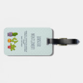 Happy Cute Cactus in Flower Pots-illustratie Bagagelabel (Achterkant horizontaal)