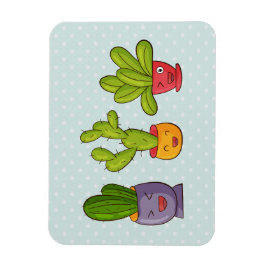 Happy Cute Cactus in Flower Pots-illustratie Magneet