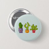 Happy Cute Cactus in Flower Pots-illustratie Ronde Button 5,7 Cm (Voorkant /achterkant)