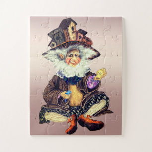 Happy Cute Gnome houdt van vogels - Fantastisch sc Legpuzzel