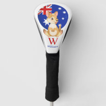 Happy Cute Kangaroo Persoonlijk Golf Head Hoesje