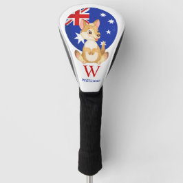 Happy Cute Kangaroo Persoonlijk Golf Head Hoesje Golfheadcover