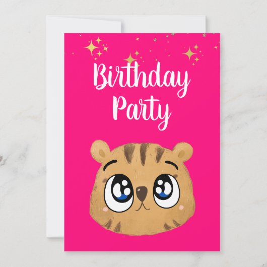 Happy cute little tiger kaart (Voorkant)