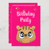 Happy cute little tiger kaart (Voorkant / Achterkant)