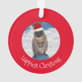 Happy Cute Merry kerst Quokka Beach Australië Ornament (achterkant)